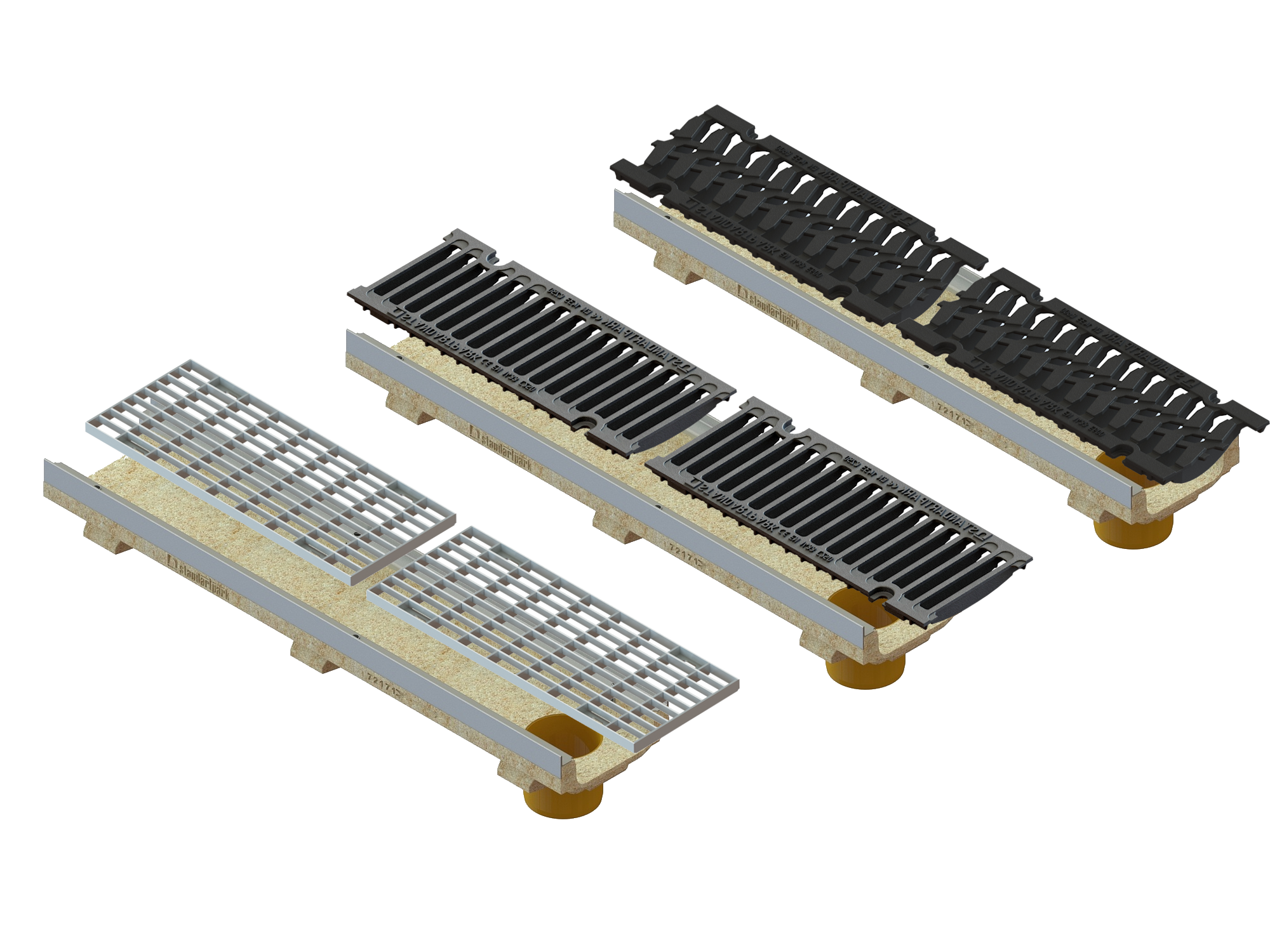 Лоток полимербетонный CompoMax Drive U DN150 h100 с выпуском